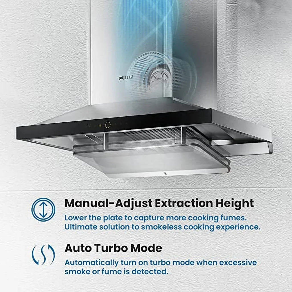 FOTILE Wall Mount Range Hood, 36 inch, 1000 CFM, Stainless Steel - Perimeter Vent Series