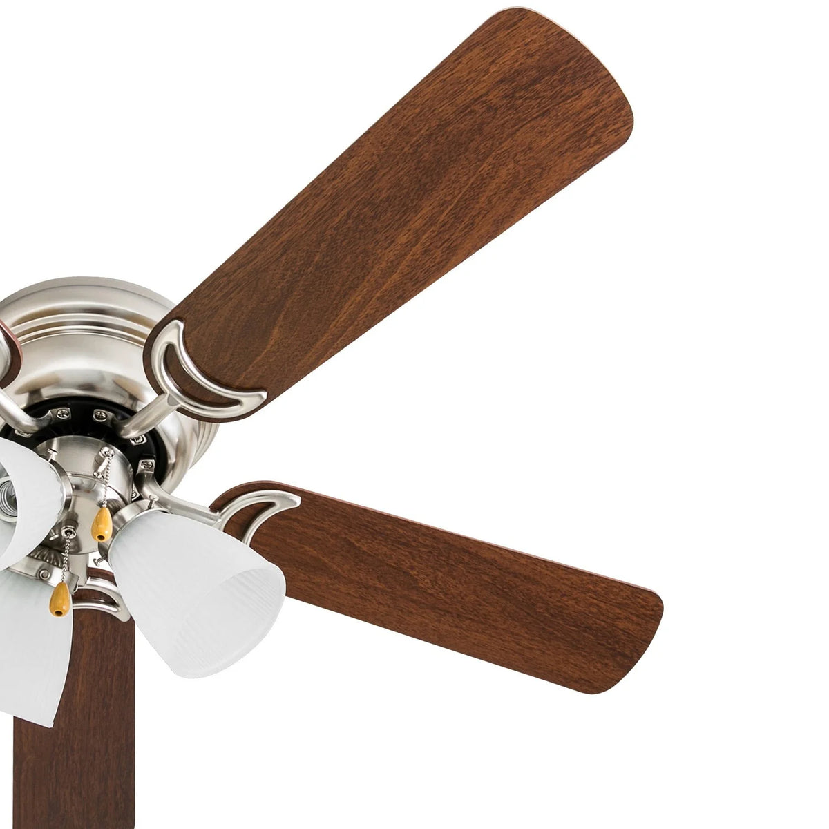 Prominence Home 42 inch Satin Nickel Bedroom Hugger Ceiling Fan With Lights