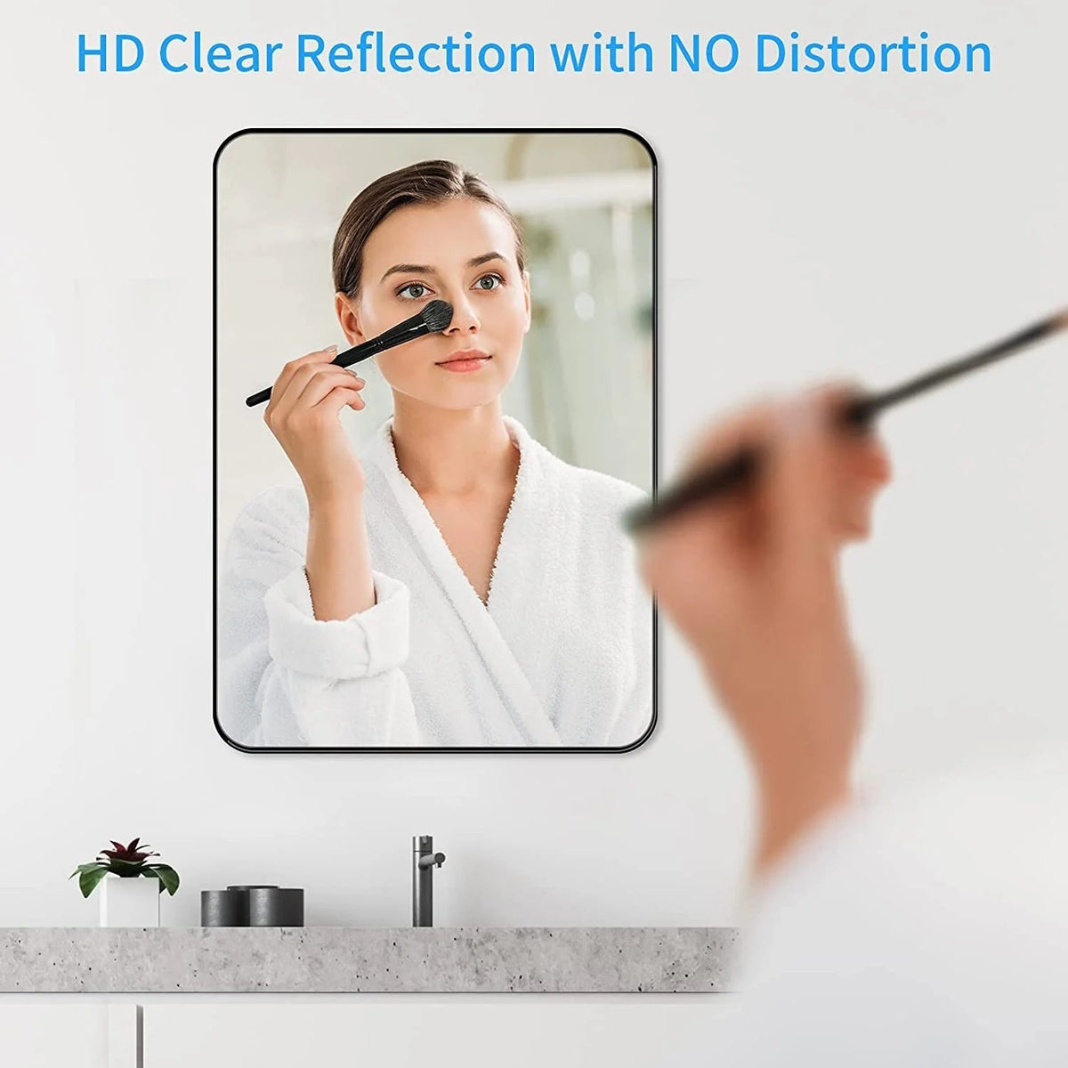 Aluminum Alloy Rounded Corner Wall Vanity Mirror