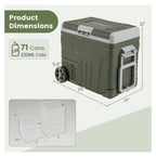 Portable 12V Car Refrigerator Electric Cooler, 35L/50L, Green