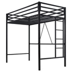 SHA CERLIN Junior Loft Bed Frame, Twin Size, Black