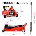 Seizeen Low Profile 3 Ton 6600 lbs Trolley Jack With Dual Lift Pump - Red