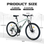 Men's 27.5 in Mountain Bike - 21-Speed Aluminum Alloy Frame, Front Suspension, Double Disc Brakes