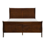 Louis Philippe Style Bedroom Set With Queen Size Bed And 2 Nightstands - Brown Cherry Finish