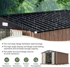 Aoxun Outdoor Storage Shed 10 x 12FT Brown - Double Hinged Door
