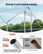 VEVOR Walk-In Metal Chicken Coop With Cover, 19.7 x 9.8 x 6.5 ft, Spire Roof And Security Lock