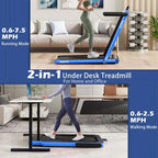 GYMAX 2-in-1 Folding Under Desk Treadmill With Speaker, App And Remote Control - 2.5HP