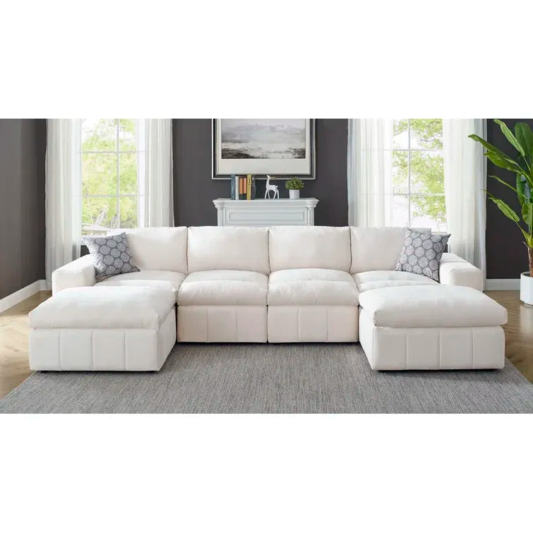 134in Wide Reversible Modular Sectional With Ottoman