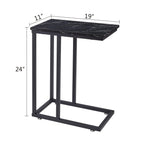 C-Shaped Sofa Side Tables, Set of 2, 11" D x 19" W x 24" H