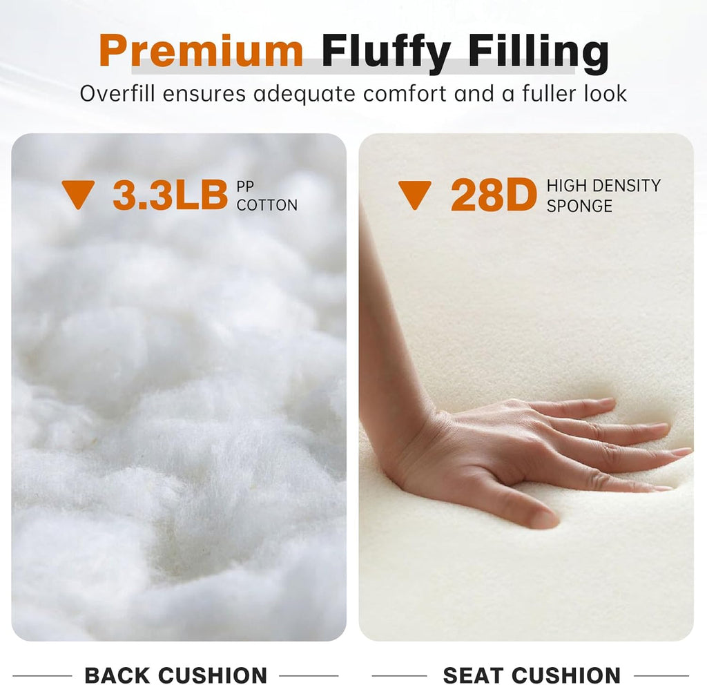 Belord Outdoor Cushion Set - 5 24 x 24 x 6 Inch Seat Cushions And 5 21 x 24 x 6 Inch Back Cushions, Orange