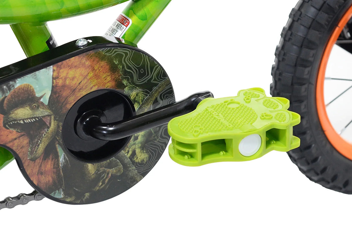 Jurassic World 12-inch Raptor Boys Bicycle With Training Wheels, Green And Orange