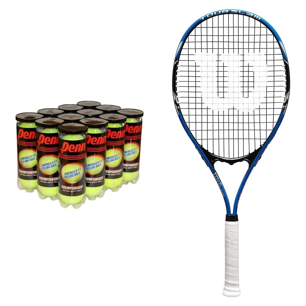 Wilson Tour Slam Lite Tennis Racket Bundle With Penn Tennis Balls 36-Pack