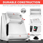 Commercial Pizza Dough Roller Sheeter, 370W, Stainless Steel, Max 16