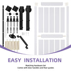 Uforic Sliding Barn Door With Hardware Kit, 48 x 84 in, Gray
