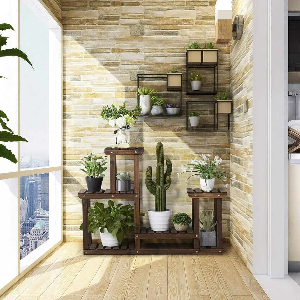 Wooden Plant Display Stand - Fir Wood