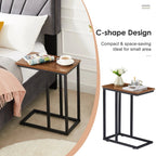 C-Shaped Sofa Side Tables, Set of 2, 11" D x 19" W x 24" H