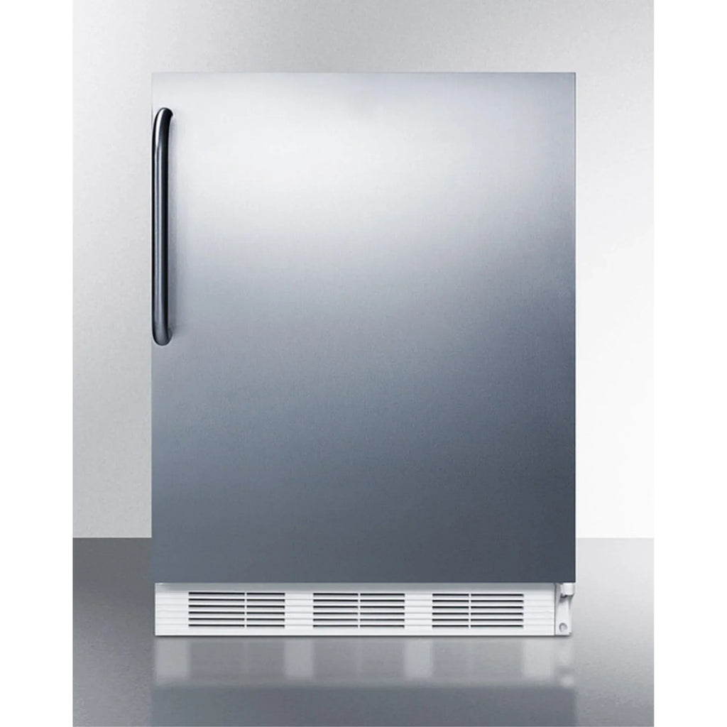 ADA Compliant Built-In Undercounter Refrigerator-Freezer, 5.1 cu.ft., 24 in, Stainless Steel Door