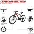 CamPingSurvivals 26 in Lightweight Explorer Mountain Bike, 21-Speed, Red/Black