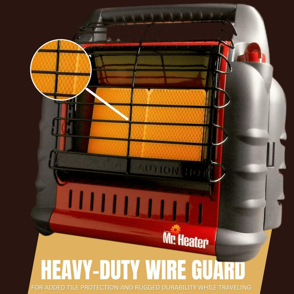 Mr. Heater Portable Big Buddy Propane Heater Bundle - 10-Ft Hose & Tank Adapter, 4 000 9 000 Or 18 000 BTU (3 Items)