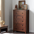Farmhouse Engineered Wood 5-Drawer Dresser, 15.75in D x 31.25in W x 48in H