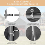 JY QAQA Heavy Duty Carport 12x20 FT With Removable Side Walls And Doors, Grey