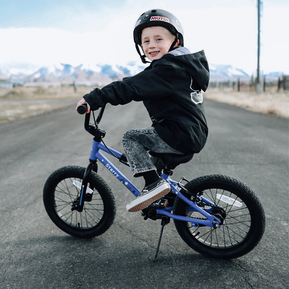 Glerc Kids BMX Style Bicycle 14 Inch Blue With Training Wheels And Coaster Brake