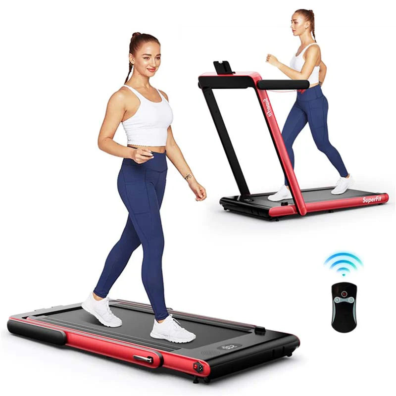 GYMAX 2-in-1 Folding Under Desk Treadmill With Speaker, App And Remote Control - 2.5HP