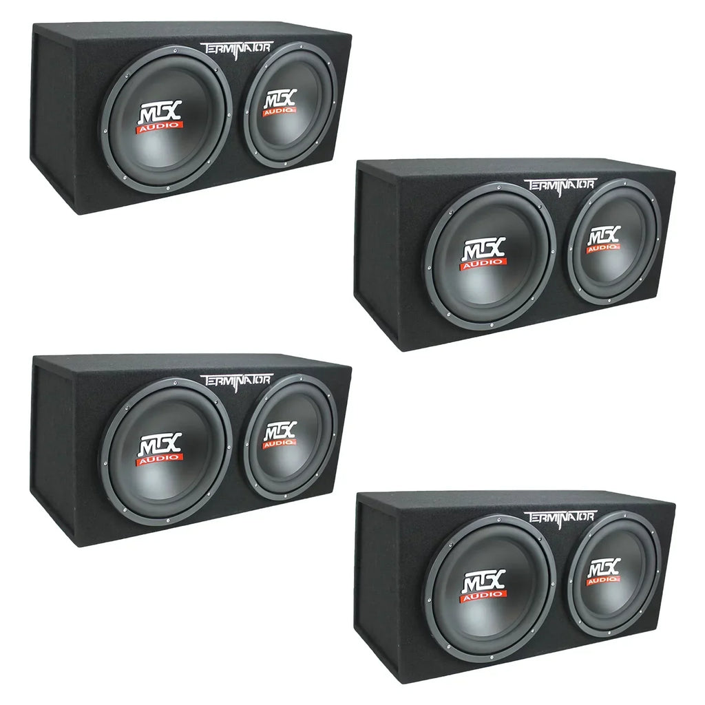 MTX Dual Loaded Subwoofer Enclosure, 12-Inch, 1200-Watt, 4 Pack - TNE212D