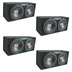 MTX Dual Loaded Subwoofer Enclosure, 12-Inch, 1200-Watt, 4 Pack - TNE212D