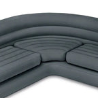 Intex Inflatable L-Shaped Corner Lounge Sofa, Gray, 2-Pack, 30 Inches - Built-In Cup Holders