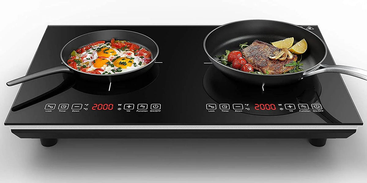 VBGK Double Induction Cooktop, 24 Inch, 2 Burner, 110V, 4000W