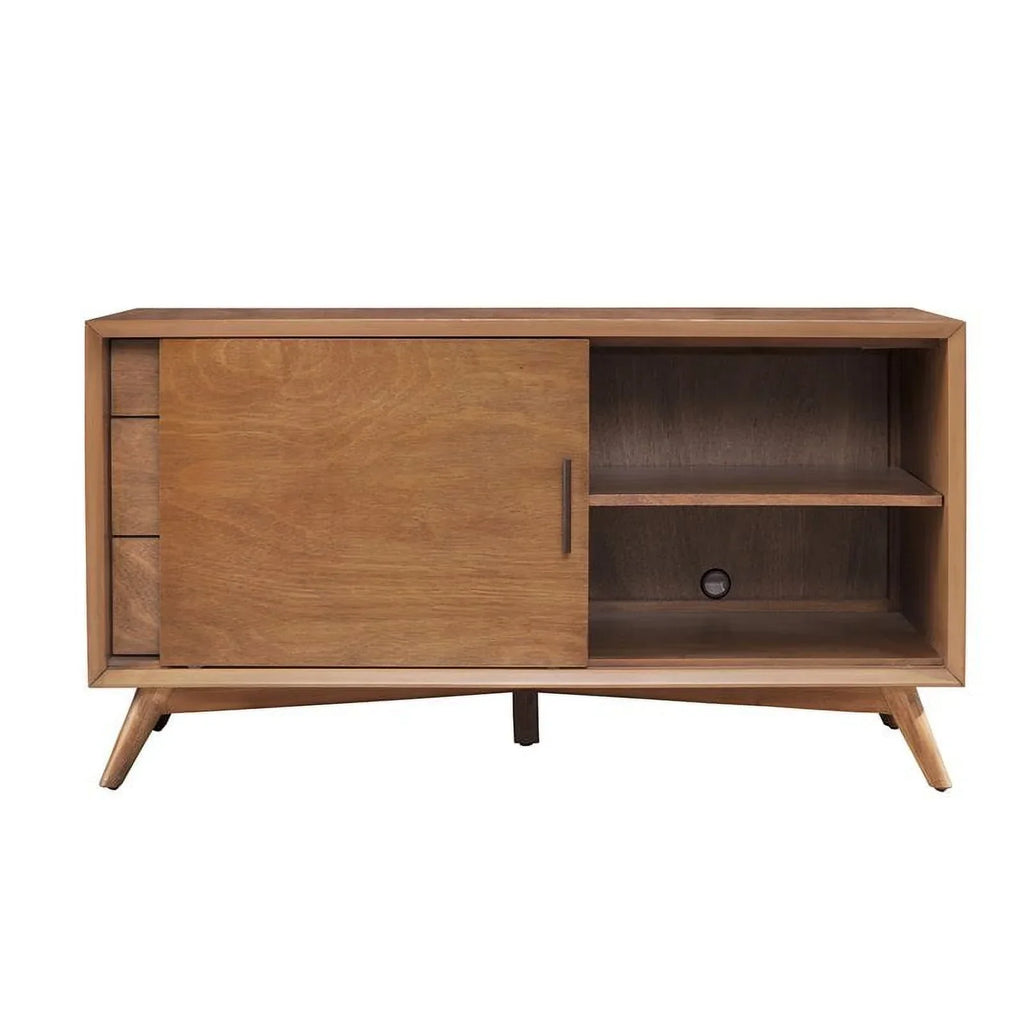 Home Square 4-Piece Set With Small TV Console, Full Wood Bed And Large Nightstand