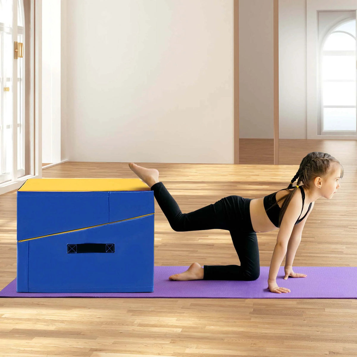 Costway Folding Gymnastics Incline Mat, 48 x 24 x 14 in