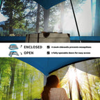 Outsunny 12' x 12' 8 Person Screen House Tent With Carry Bag And 4 Mesh Walls - Sky Blue