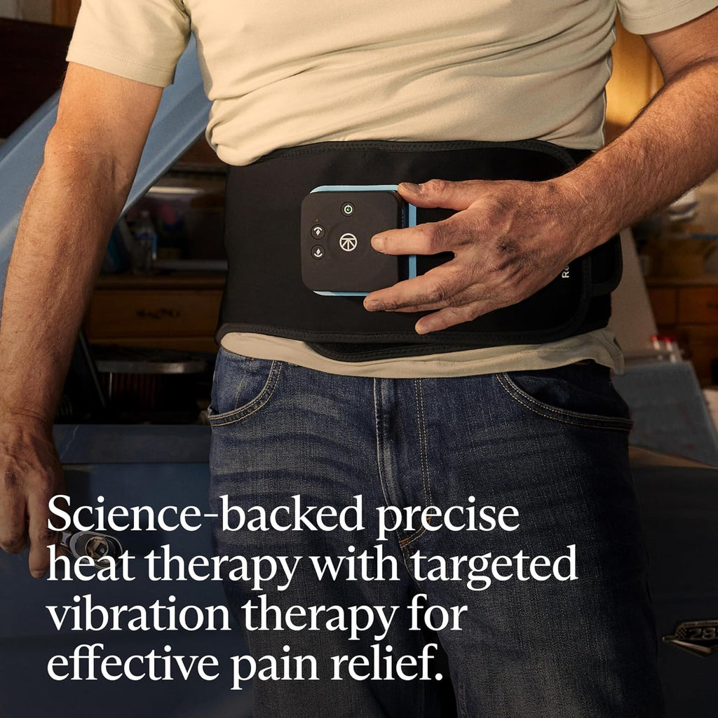 Therabody RecoveryTherm Back Hot Vibration Wrap, Black, One Size - RecoveryTherm Hot Vibration Back and Core