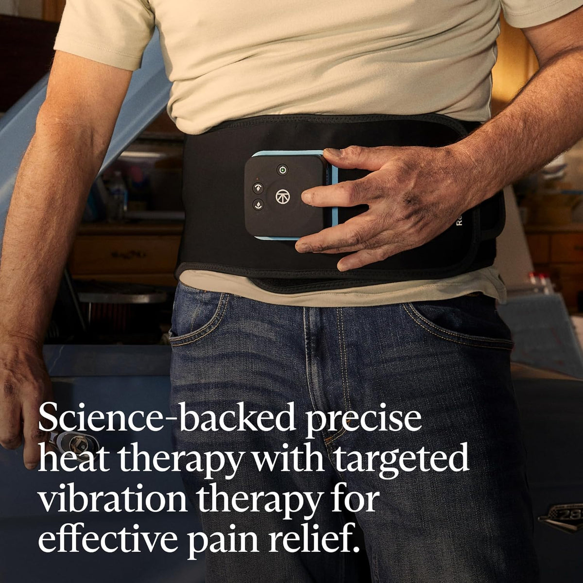 Therabody RecoveryTherm Back Hot Vibration Wrap, Black, One Size - RecoveryTherm Hot Vibration Back and Core