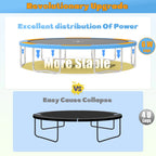 SHINPT 14ft Outdoor Trampoline With Safety Net, Basketball Hoop And Ladder