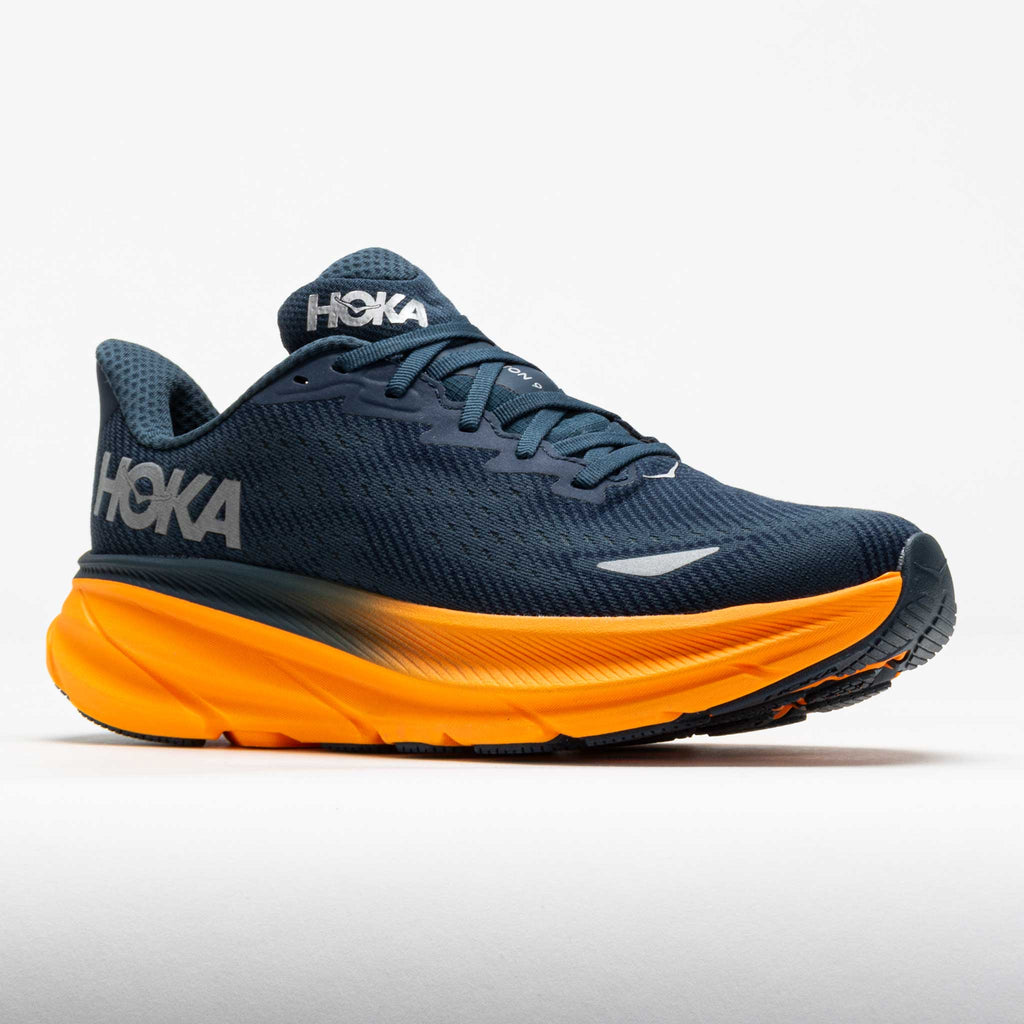 Clifton 9 GTX Men's Running Shoes Stormy Skies/Orange Zest