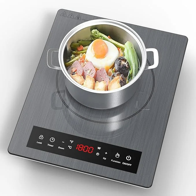 Portable Induction Cooktop, Single Burner, 1800W, Sensor Touch Control