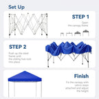 GVDV 10x10 ft Easy Pop Up Outdoor Canopy Tent - Blue