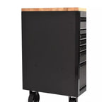 Heavy Duty 61 in. W x 23 in. D 15-Drawer Mobile Workbench With Solid Wood Top