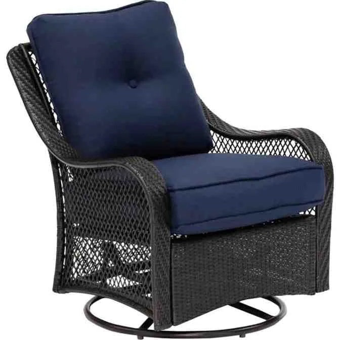5-Piece Steel Patio Fire Pit Seating Set With Swivel Gliders - Orleans Collection