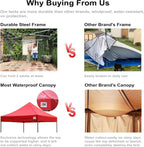 ABCCANOPY Easy Pop Up Canopy Tent With Sidewalls 10x10 Ft White - Commercial Series