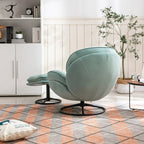 Velvet Swivel Accent Chair With Ottoman Set, Pink, 31.73 x 33.5 x 33.78 Inches