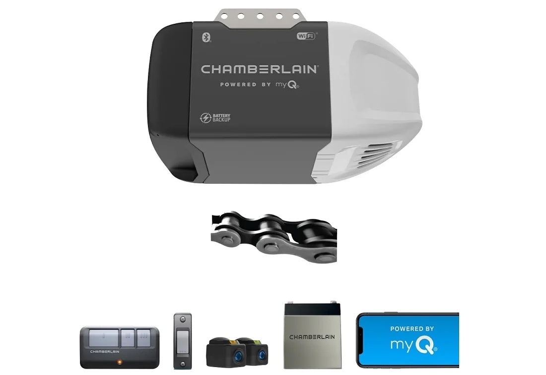 Chamberlain 0.5 HP Chain Drive Smart Garage Door Opener With 7 ft Rail - C2212T