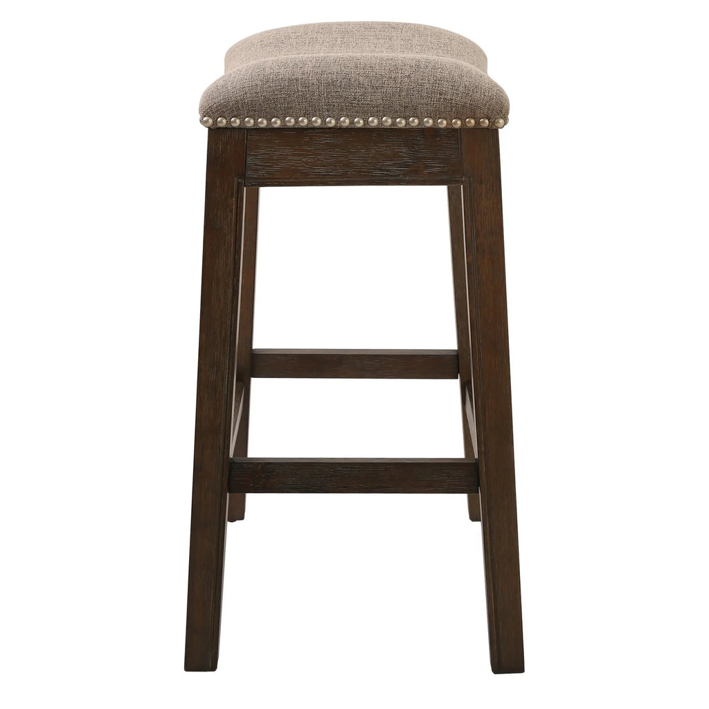 Ridge Home Goods 26 Inch Saddle Wood Counter Height Stool - Weathered Natural