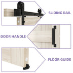 Uforic Sliding Barn Door With Hardware Kit, 48 x 84 in, Gray