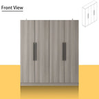 FUFU&GAGA Freestanding Solid Wood Wardrobe Closet With Storage Shelves