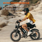 HiKeep Adult Fat Tire Electric Bike, 20 inch, 1500W Peak, 48V 15Ah, Black - K6-L-1.0