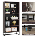 5-Tier Bookcase 31.5 Inch Wide x 11.81 Inch Deep x 70.87 Inch Tall - Sandalwood, Walnut, White, Black